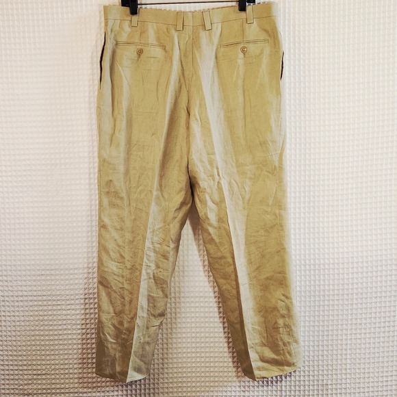 Calvin Klein Pants  Linen Dress Mens  Beige Lightweight Summer Career Cool  R 38 - Picture 7 of 7